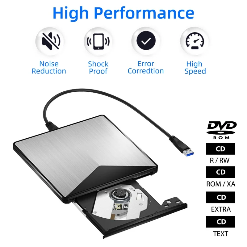 Hot Portable Durable External CD DVD Drive USB 3.0 Slim Rewriter Burner Writer High Speed Data Transfer Optical Drives | Компьютеры и