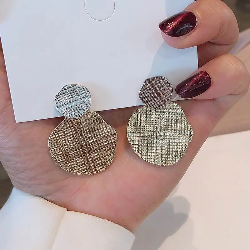 

Fashion Color-Jointed Irregular Round Slice Drop Earrings For Women 2020 New Jewelry Personality Statement Earings Wholesale