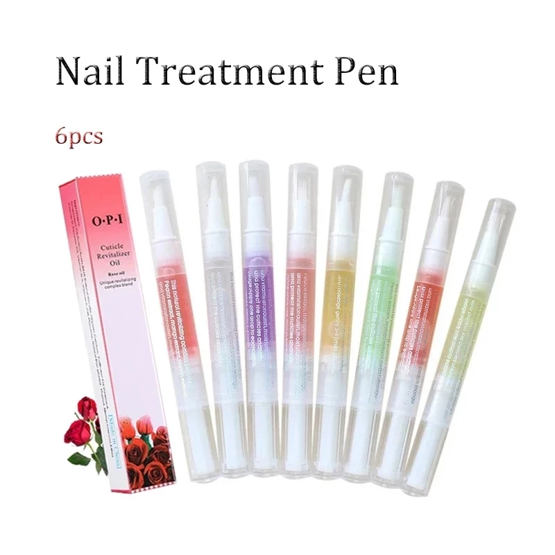 

Newest 15 Flavour Fruit Nail Cuticle Oil Nutrition Oil Pen Flower Hydrating Nail Art Pen Nail Treatment Nail Polish Tool 6pcs