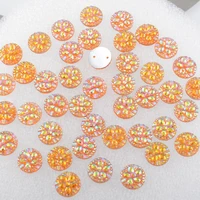 boliao round shape ab crystal rhinestone flatback resin 20pcs 1212 mm0 470 47 in orange color 2 hole home holiday decoration