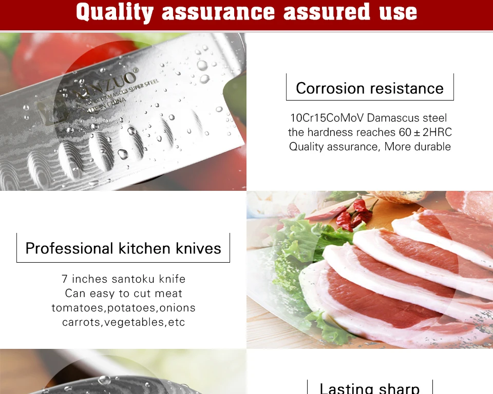 XINZUO " нож Santoku vg10 Дамасские японские кухонные ножи из нержавеющей стали профессиональный нож шеф-повара инструменты для приготовления G10 Ручка
