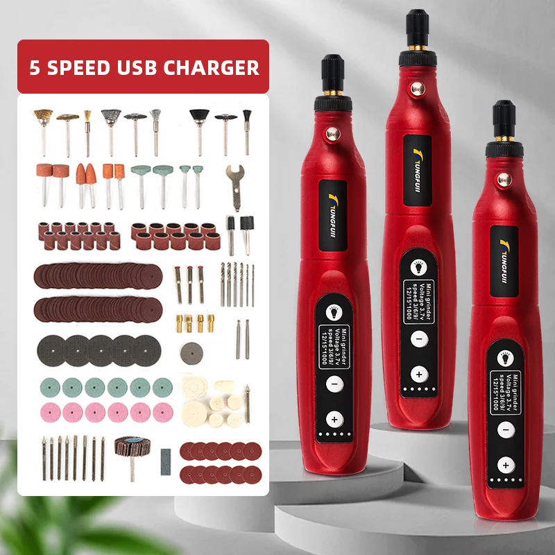 Беспроводная мини дрель перезаряжаемая USB гравировальная ручка с светодиодный