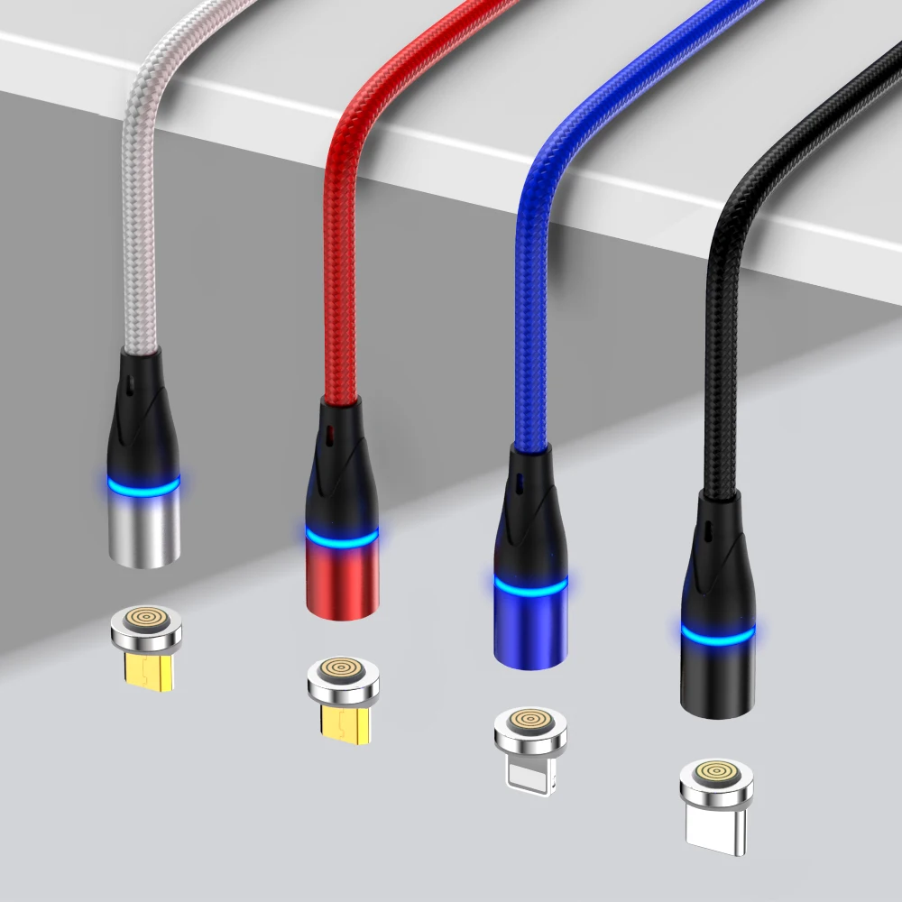 Магнитный кабель IPSKY, 3 А, быстрая зарядка через usb, Тип C, для телефона, вращение на 360, магнитный кабель для передачи данных для Iphone X XR, зарядное устройство для samsung, шнур