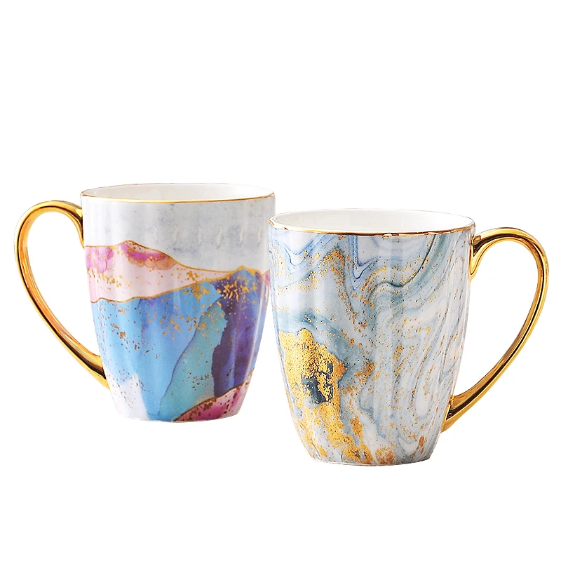 

Luxury Large Modern Mug Fashion Office Eco Friendly Creative Ins Coffee Mug Travel Ceramic Taza Navidad Drinkware BK50MK