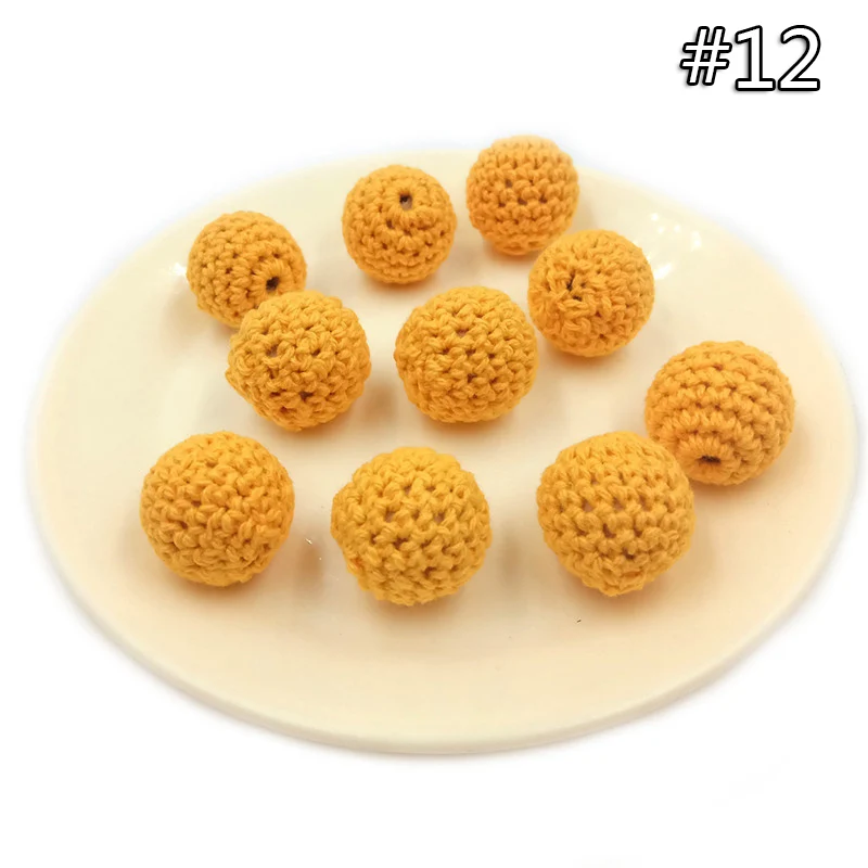 wood teether 12 5 шт. детский прорезыватель, вязаные крючком бусины, 16 мм, деревянный прорезыватель, подвесная детская коляска, аксессуары для детской коляски, зажим для пустышки, деревянная кукла младенца - Цвет: wood teether 12