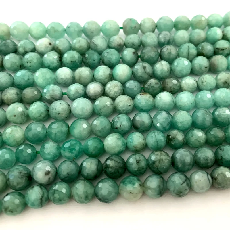 

15 "натуральные изумрудно-зеленые полудрагоценные камни круглые ожерелья браслеты бусины 6 мм 06506