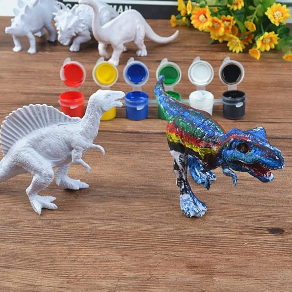 Набор для рисования сделай сам 3D фигурки динозавров граффити игрушки с 6 цветными