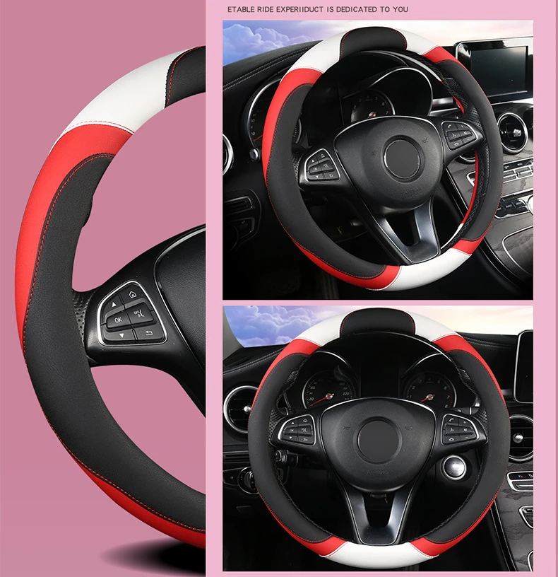 Steering Wheel Cover Four Seasons Leather Car Handle 38 Cm for Mercedes Benz Bmw Audi A3 8p Toyota Decoration | Автомобили и
