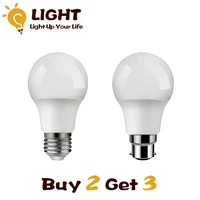 buy 2 get 3 super bright led bulb lamp 3w 18w b22 e27 3000k 6000k 1pcs energy saving lamp for home office interior decoration