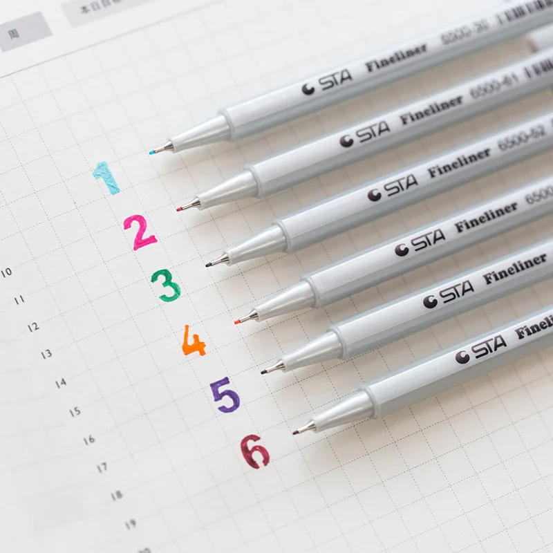 26 цветов 0 4 мм блестки Экстра тонкий цветной гель ручки для школы Pigma Micron ручка