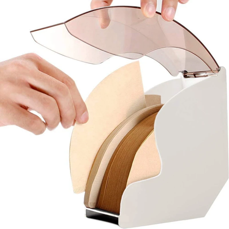 Coffee Filter Holder Paper Storage Container Dispenser Rack Shelf for Aeropress Chemex V60 Melitta Cone Filters |