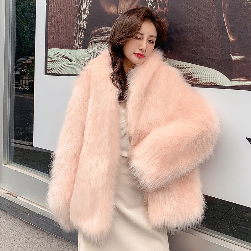 

2021 winter knitted fur coat female hooded raccoon fur long-sleeved fur coat female net red imitation hair tide