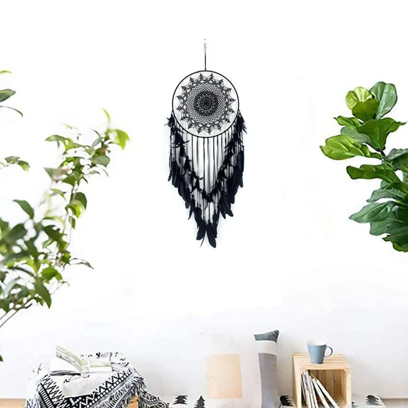 

Handmade Dream Catcher Net with Feathers Wall Hanging Dreamcatcher Craft Gift Christmas Decoration for Home 120cm