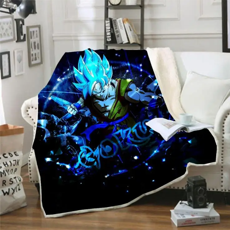 3D Флисовое одеяло с аниме-рисунком демона полностью напечатанное носимым для