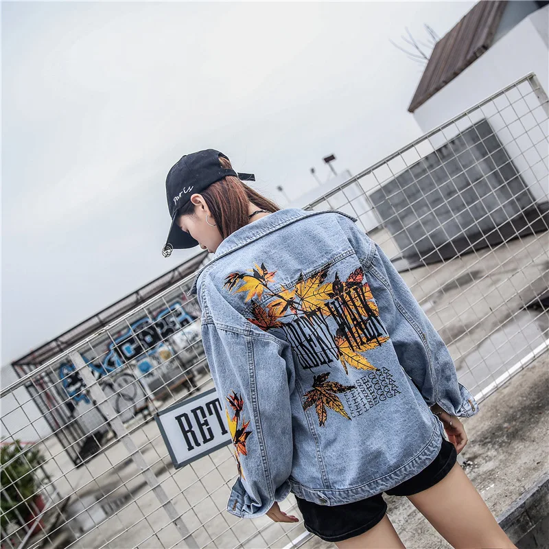 Женская джинсовая куртка Hebaoli модная Осенняя Свободная темно-синего цвета с