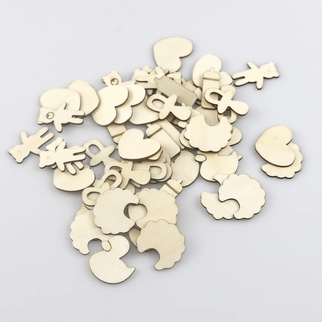 

20PCS Unfinished Wood Cutouts Wood Animal Love Bear Shape Natural Wood Pieces for DIY Crafting Ornament Decorations