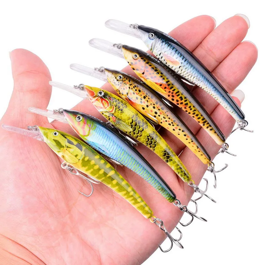 1 шт. Minnow 9 5 см 8 г рыболовные приманки воблер 6 # крючки 3D глаза Crankbaits Isca