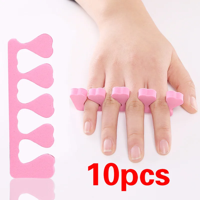 10 ярких розовых разветвителей для пальцев искусство ногтей искусственные пальцы