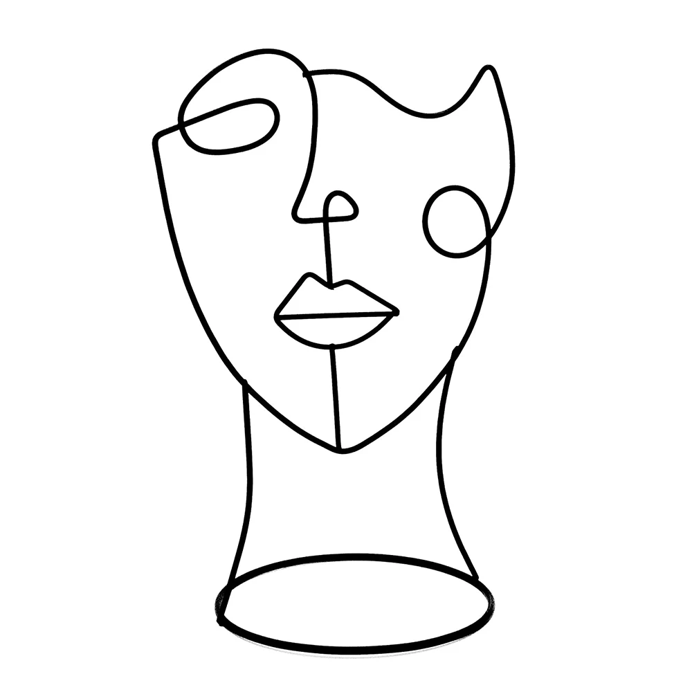 Абстрактная Металлическая черная декоративная статуя для лица в стиле ретро