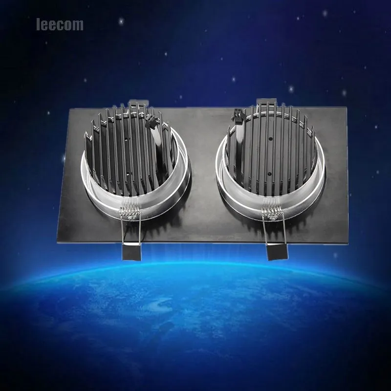 Квадратный Светодиодный точечный светильник с двойной головкой Cree встраиваемый