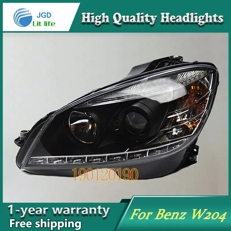 Стайлинг автомобиля для Benz W204 C180 C200 C220 C230 светодиодный ные фары 2007 2010