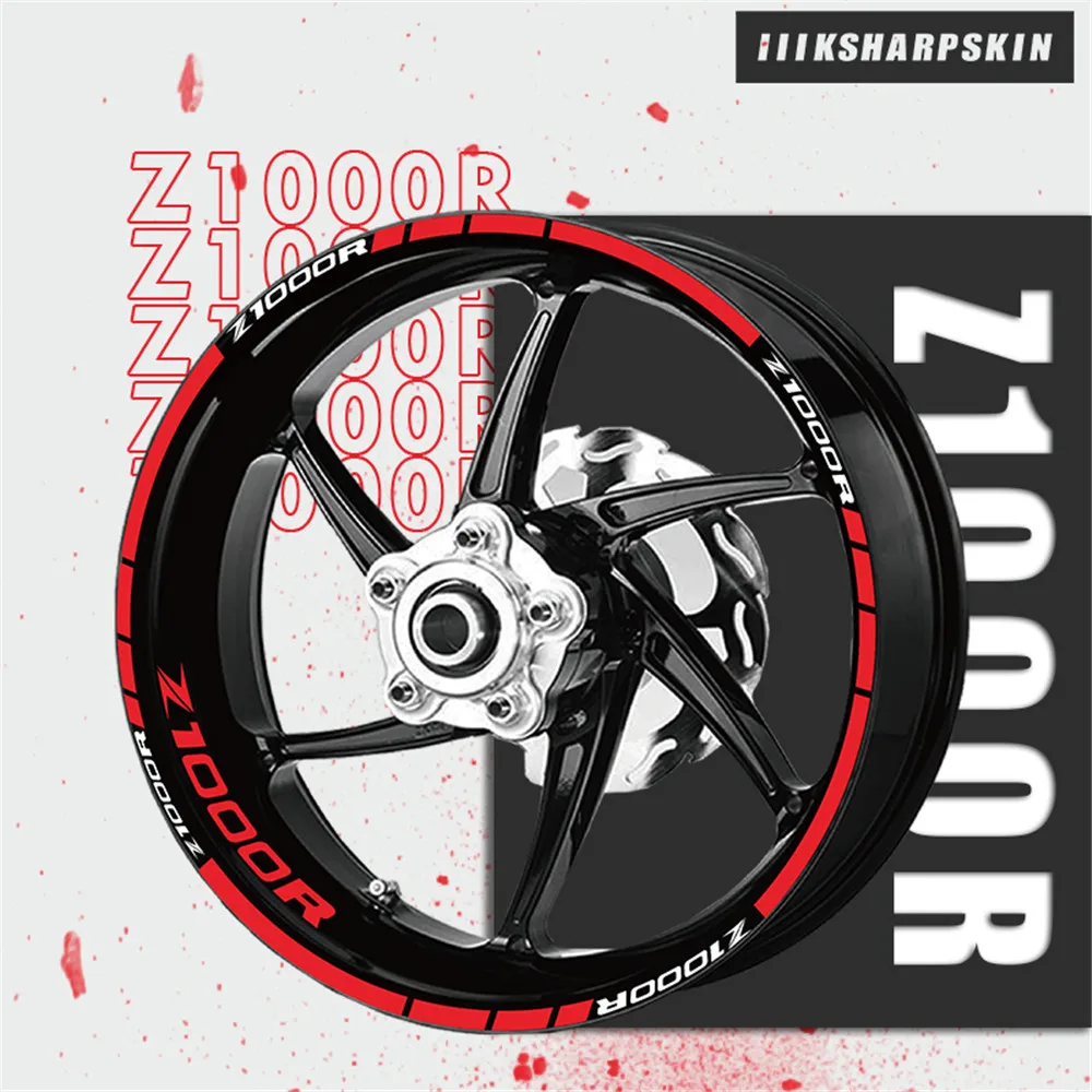 

Wheel sticker combination sticker tire custom decorative decal rim motorcycle sticker FOR KAWASAKI z1000R z1000 R z 1000R