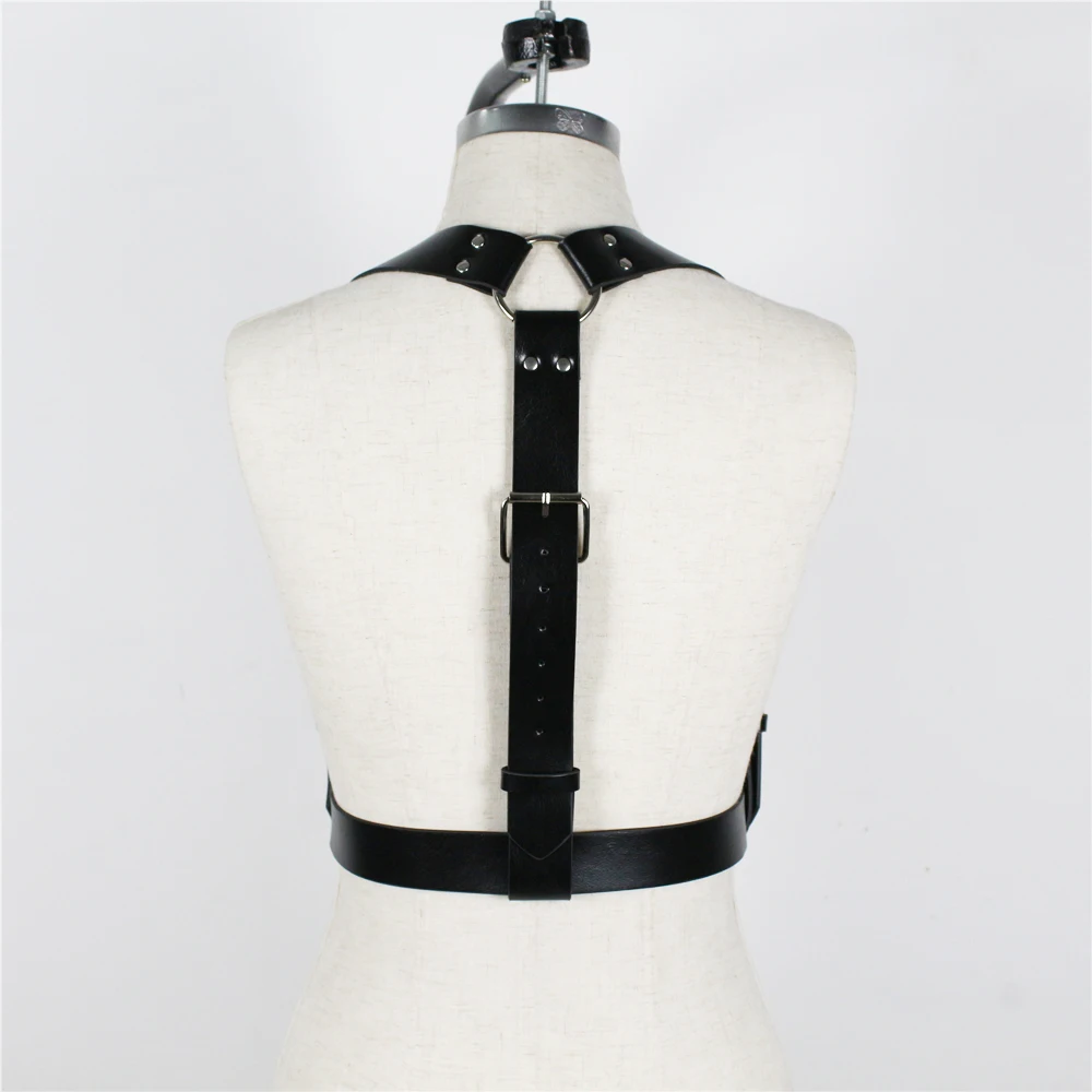 

Ronllona Sexy Women Leather Harness Chest Sculpting Body Waist Belt Punk Gothic Bra BODY Bondage PU Leather Lingerie Bra