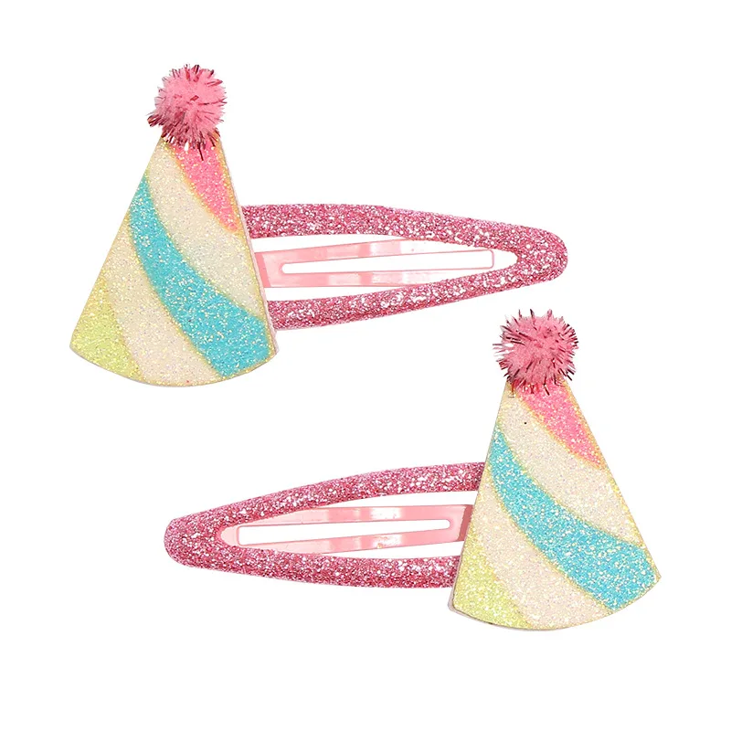 2 шт./компл. радужной расцветки для детей панда единорог Заколки волос девочек с