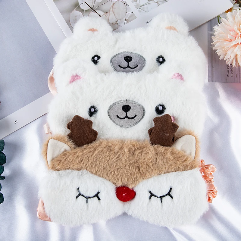 

Cute Animal Eye Cover Plush Fabric Sleeping Mask Eyepatch Cartoon Nap Eye Shade