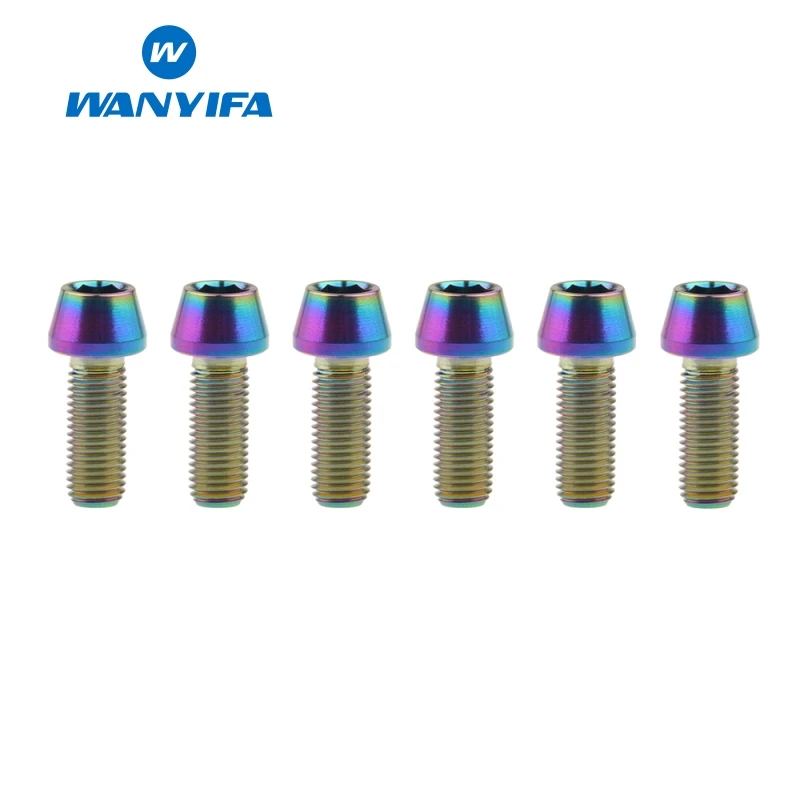 M5X15 rainbow Wanyifa M5x15 16 18 20 мм Титан/Ti болты для выноса руля для конической головки MTB велосипедные винты фиксированные болты велосипедные части - Цвет: M5X15 rainbow