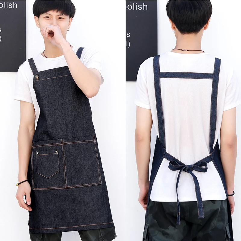 

Cowboy Cafe Tea Flower Shop Barber Apron Tool Bib Men Women Restaurant Chef Work Clothes Beauty Nails Studios delantal cocina