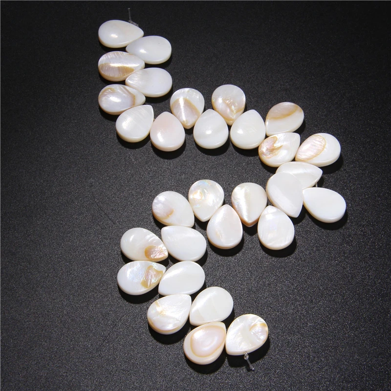 Монета овальные бусины из натуральных раковин плоская белая оболочка жемчуга