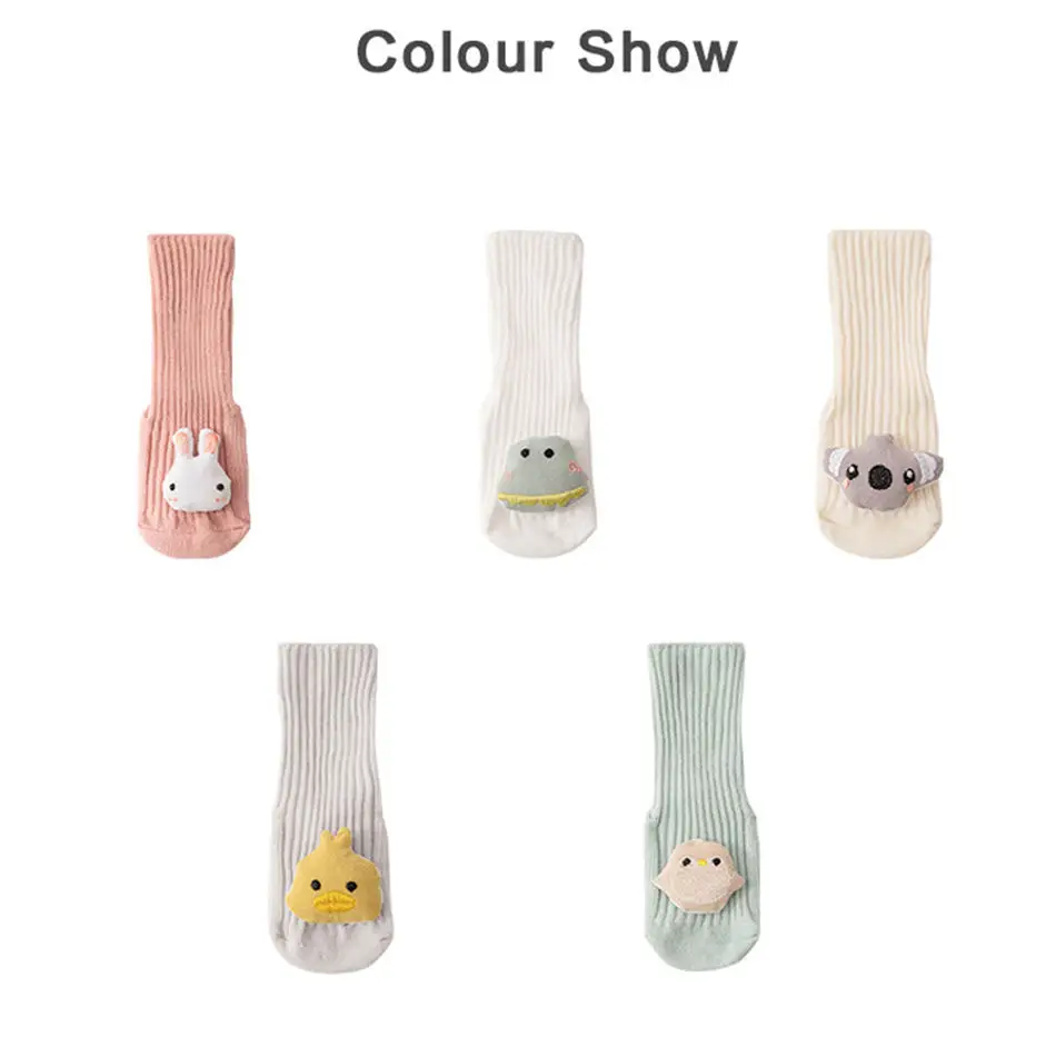 

Warmom Cute Doll Baby Socks Knee High Non-slip Dispensing Infant Toddler Floor Socks Cotton Baby Newborn Toddler Floor Socks