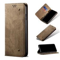 for iphone xs denim leather magnetic wallet flip cover card slots foldable holder shockproof full protective cover for iphone x