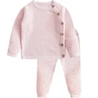Трикотажная Одежда для младенцев Newbron, свитер для маленьких мальчиков и девочек, комплект из 2 предметов, мягкий хлопковый комплект детской одежды