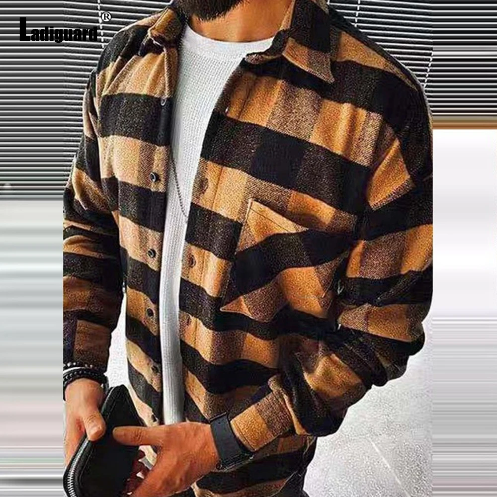

Plus Size 5xl Mens Latest Shirts Long Sleeve Blouses Autumn Fashion Plaid Top Streetwear Casual Pullovers Sexy Male Shirt blusas