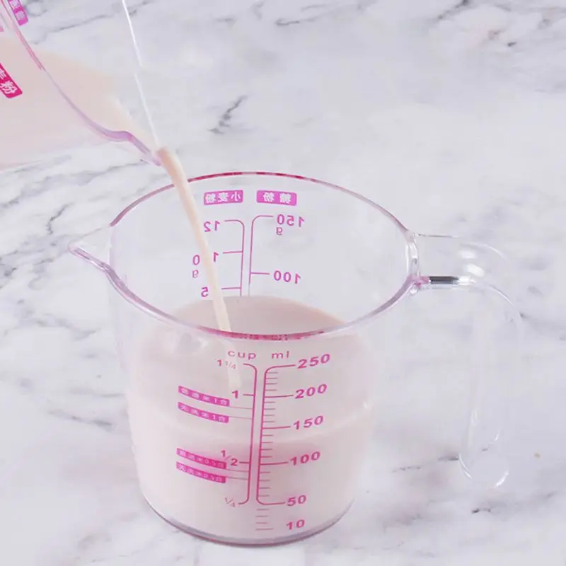 

250/500ml Graduated Clear Plastic Measuring Cup for Jug Pour Spout Container