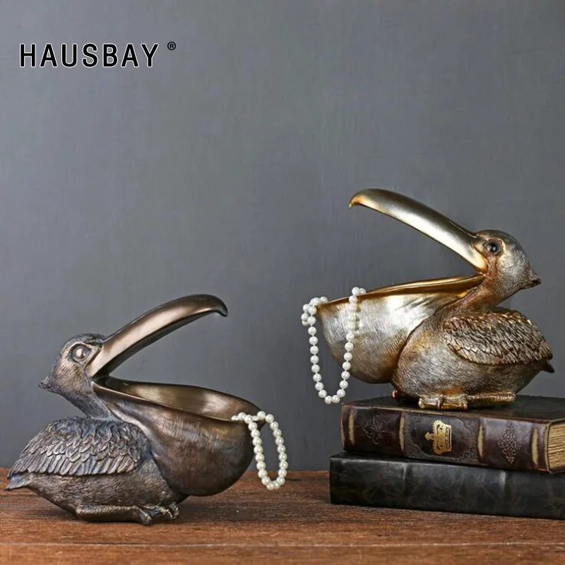 Креативная коробка для хранения ключей украшения из смолы в виде птиц винного