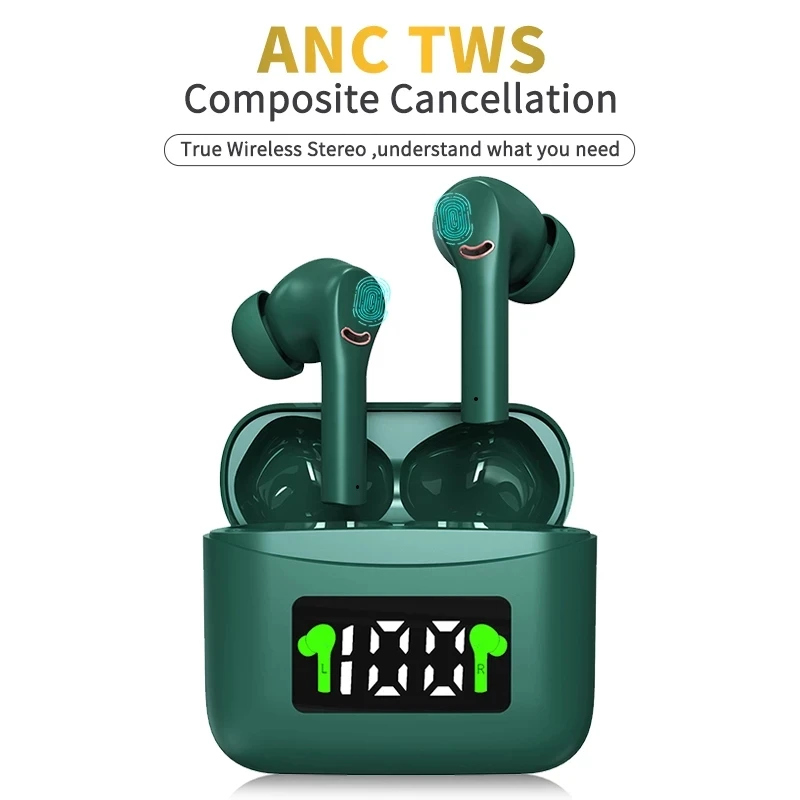 

Hot ANC TWS Bluetooth Earphone With Microphone HD Stereo Wireless Headphones Sports Waterproof Earbuds For Xiaomi Iphone Huawei