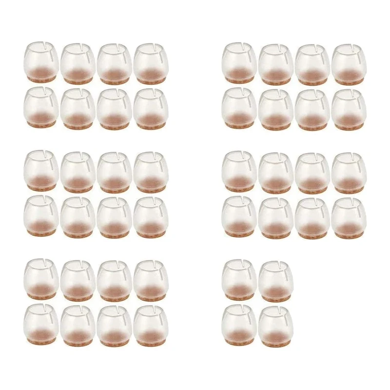 

Transparent Silicone Round Furniture Table Chair Leg Caps Floor Protectors Caps,with Felt Pads,Fit 0.99-1.14Inch,44 Pack