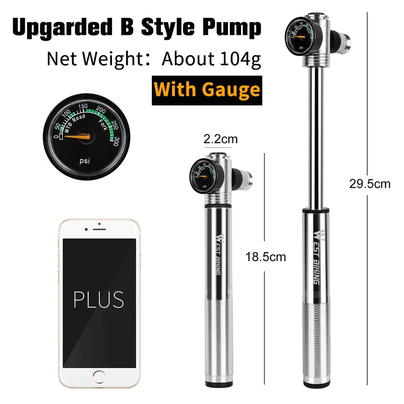 West biking портативный велосипедный насос ручной насос для велосипеда 150PSI Presta/Schrader Road MTB горный велосипед насос