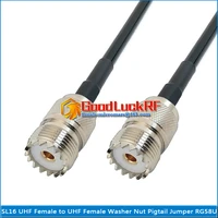 dual sl16 uhf female to uhf female connector pigtail jumper rg 58 rg58 3d fb extend copper cable 50 ohm high qualit pl259 so239