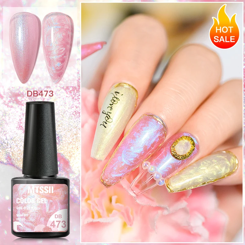 Mtssii 3D Thread Shell Gel Polish 6ml Shiny Glitter Pearl Manicure For Nails Christmas Soak Off UV LED Color Varnish | Красота и