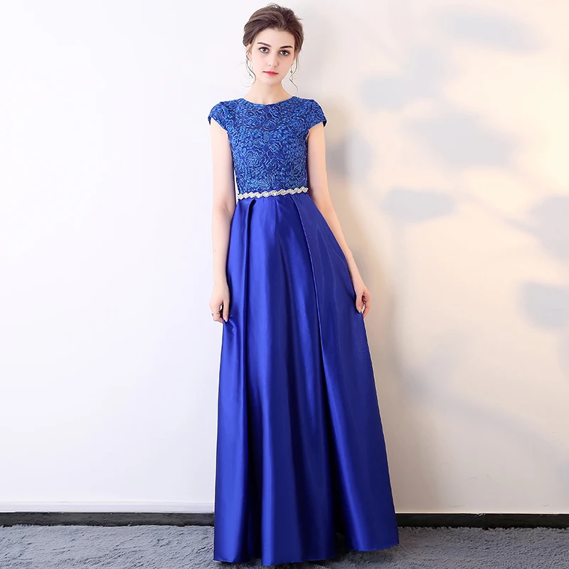 

Women's long evening dress plus size O neck LACE SATIN formal prom event dress GOLD sexy cocktail wedding party dress