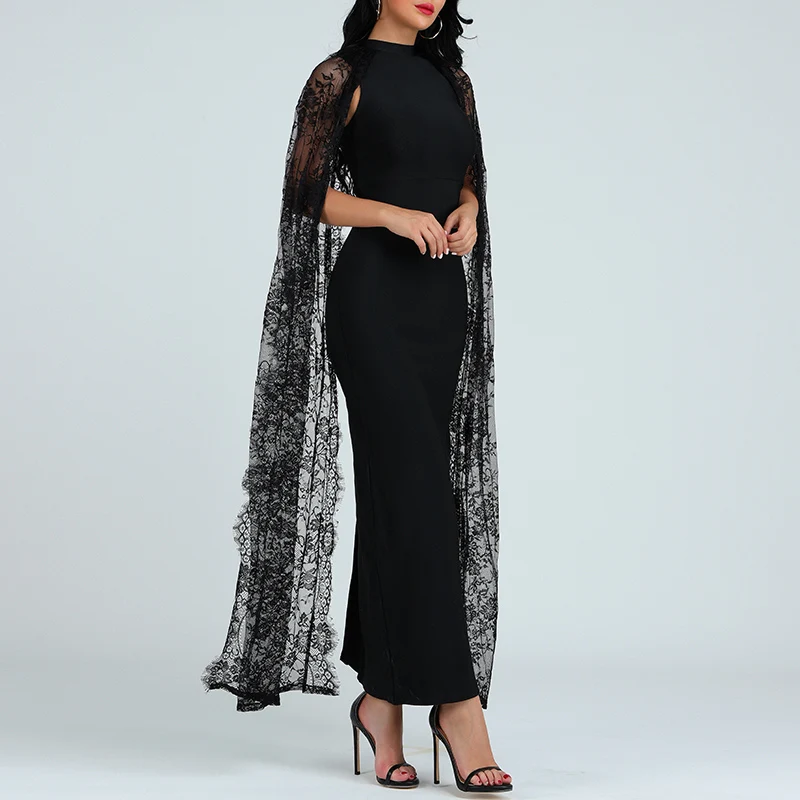 Женское кружевное платье-футляр с воротником-стойкой | Женская одежда