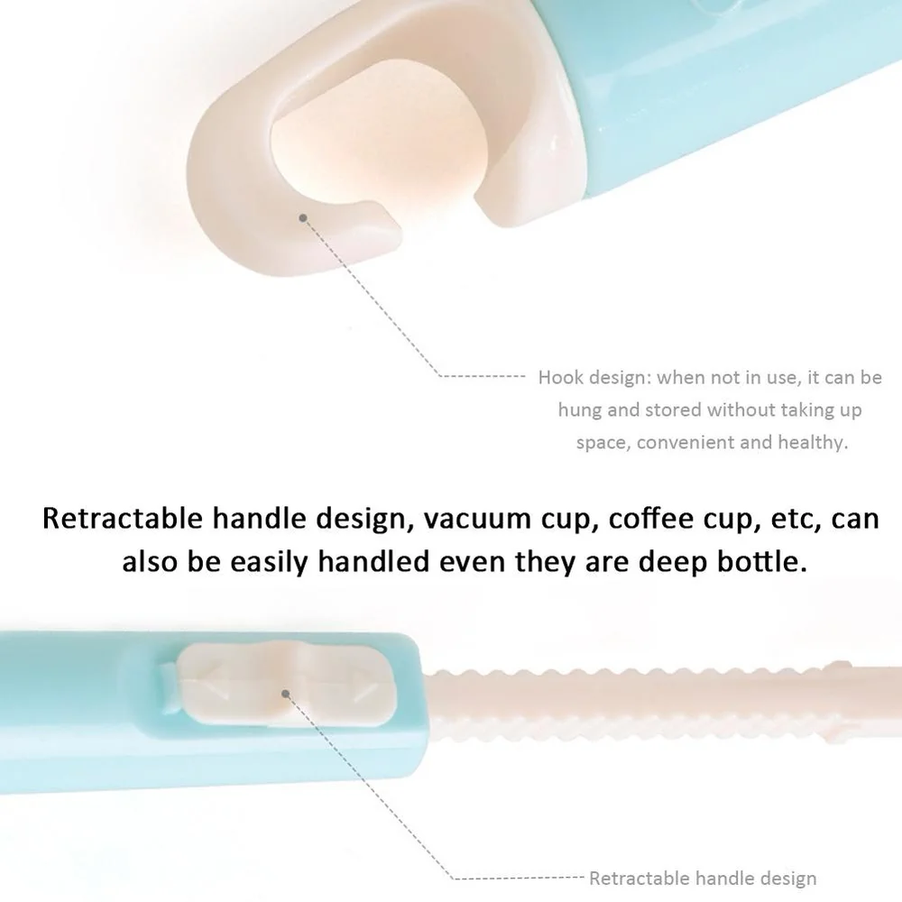 Телескопическая ручка щетка для бутылки губка пластиковая стеклянная чашка