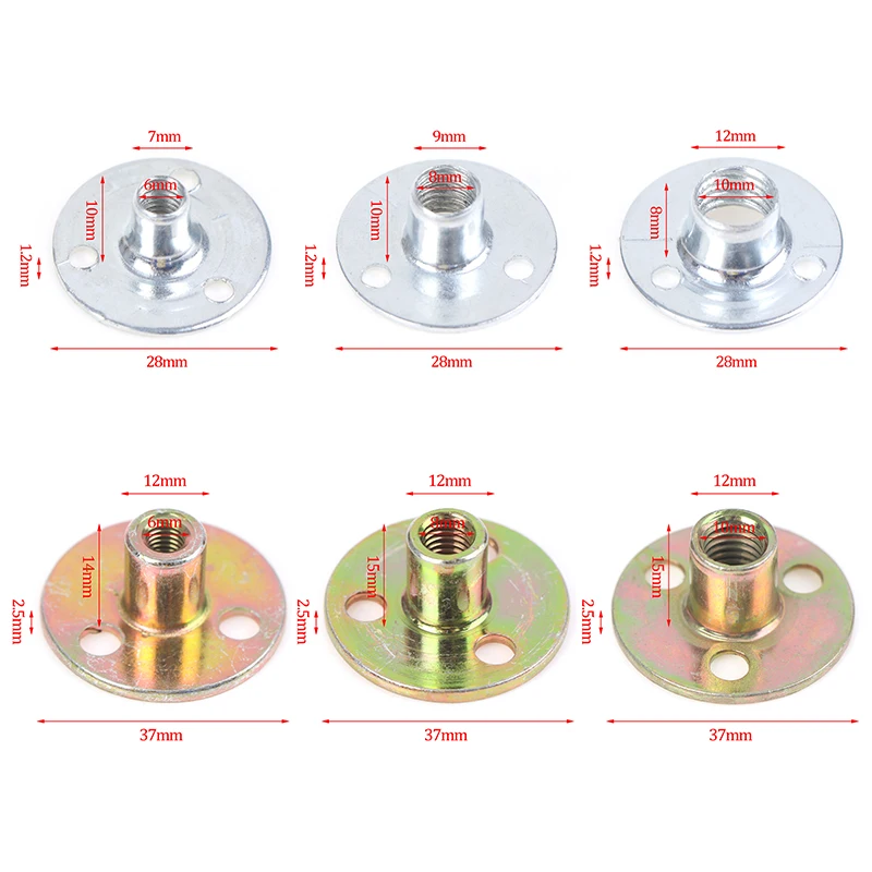 10 шт. Новый Соединительный фланец резьба из углеродистой стали M6 M8 M12 цинковая