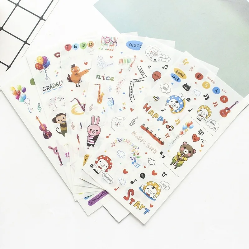 6 шт. музыкальный стикер для заметок малыш счастливый праздник корейский
