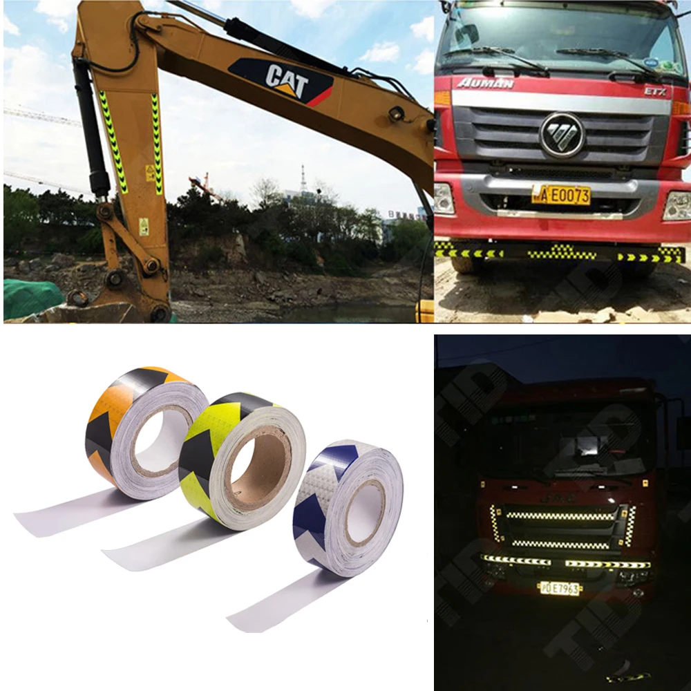 

Arrow Sign High Intensity Reflective Tape Roll Adhesive Safety Signs Vinyl Decals Strips 25m X 5cm