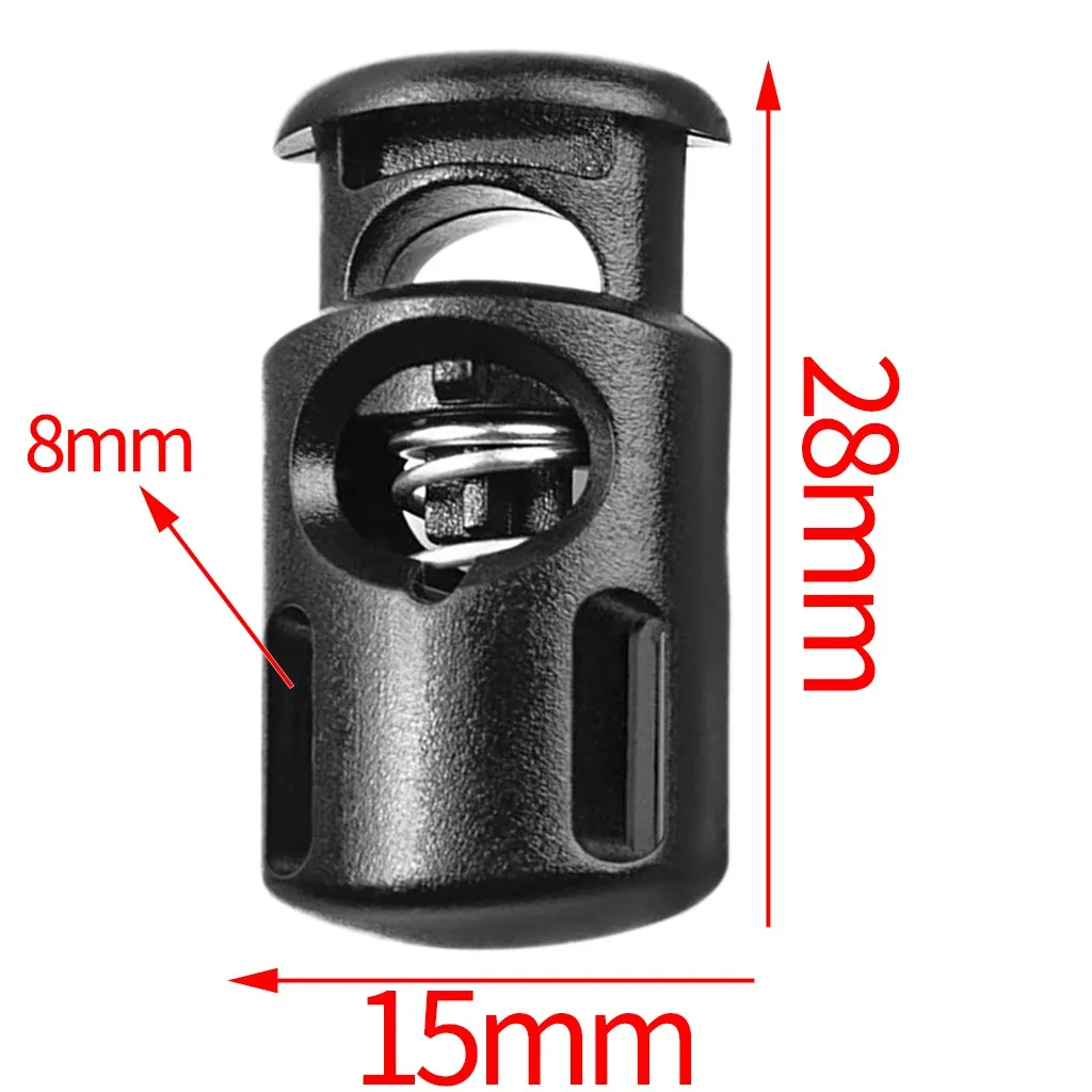 Замки для веревочного шнура 100 шт. зажим конца круглая форма стопор веревки